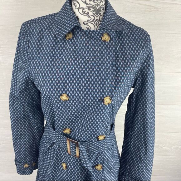 J. McLaughlin Heritage Geometric Printed Belted Trench Coat - Picture 5 of 10